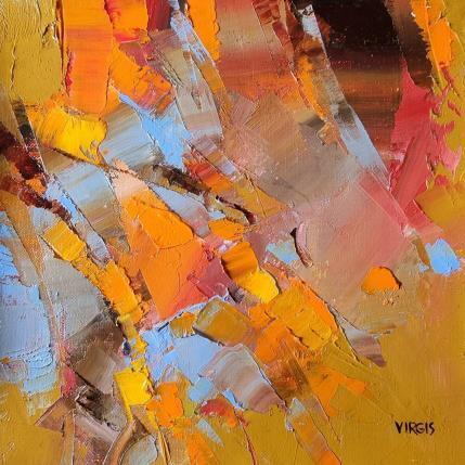 Peinture Orange par Virgis | Tableau Abstrait Huile Minimaliste
