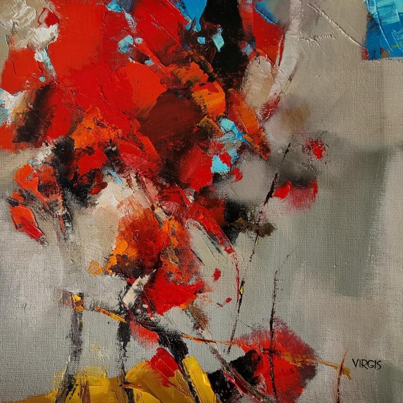 Gemälde Red garden von Virgis | Gemälde Abstrakt Minimalistisch Öl