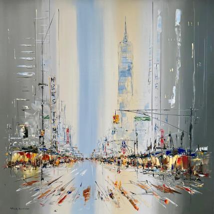 Peinture Walking back home par Rousseau Patrick | Tableau Figuratif Huile Urbain