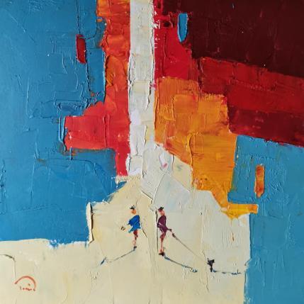 Painting Un instant, s'il vous plaît by Tomàs | Painting Abstract Oil Life style, Urban