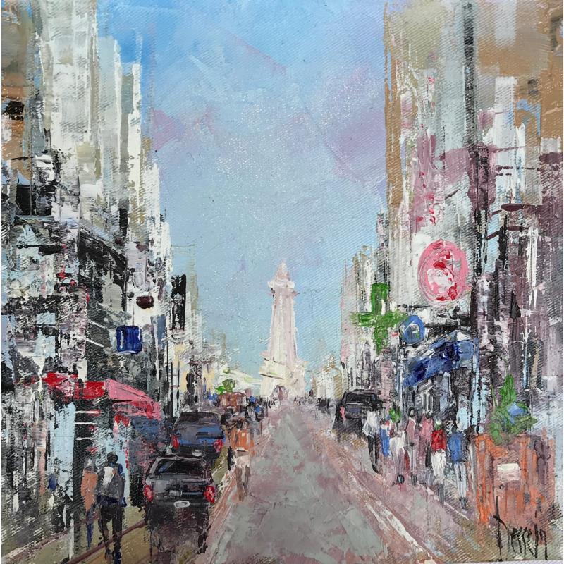 Peinture Rue St Jean en été par Dessein Pierre | Tableau Figuratif Urbain Huile