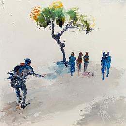 Painting Pétanque by Raffin Christian | Painting Figurative Oil Life style