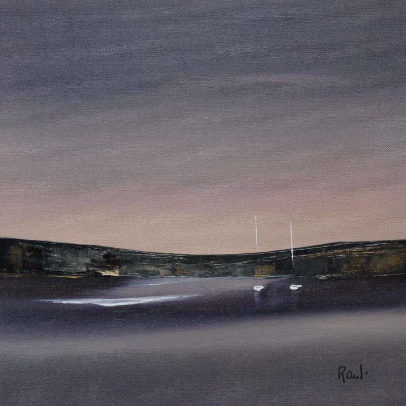 Painting Emotions paisibles 60 by Roussel Marie-Ange et Fanny | Painting Figurative Marine Minimalist Oil