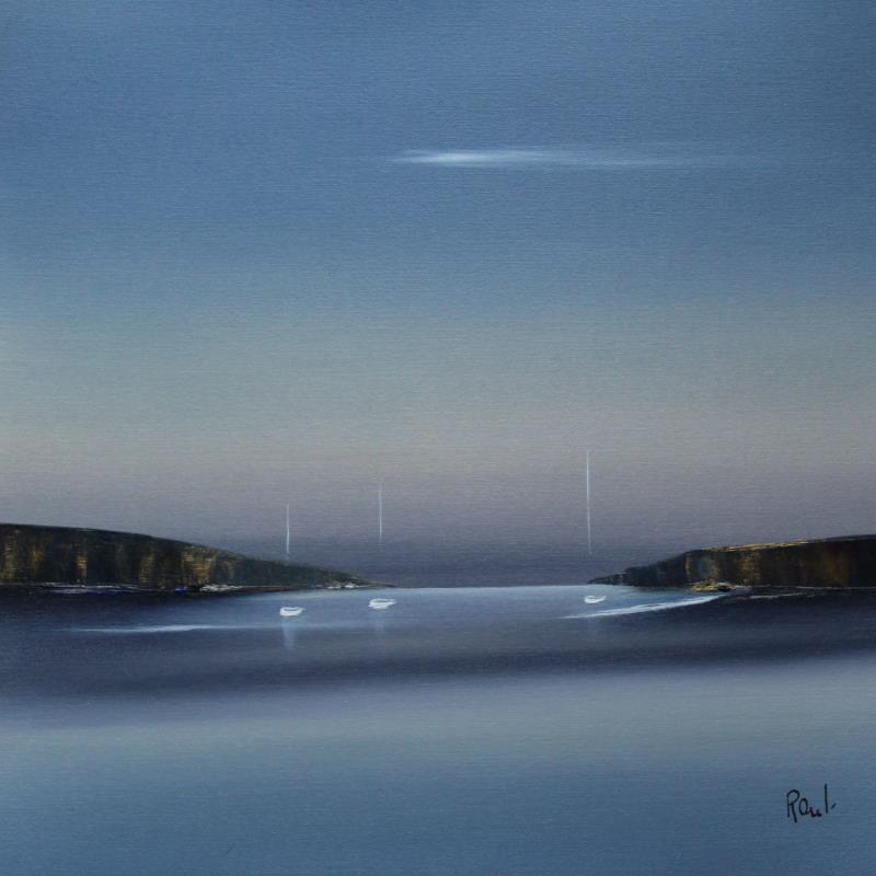 Painting Plénitude 60 by Roussel Marie-Ange et Fanny | Painting Figurative Marine Minimalist Oil