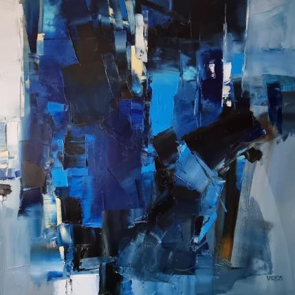 Peinture Into the deepest blue par Virgis | Tableau Abstrait Huile Minimaliste