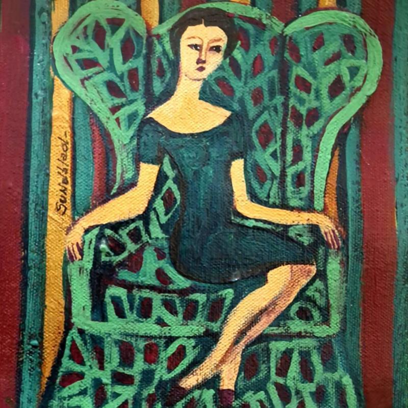 Gemälde Waiting von Sundblad Silvina | Gemälde Figurativ Acryl Pastell
