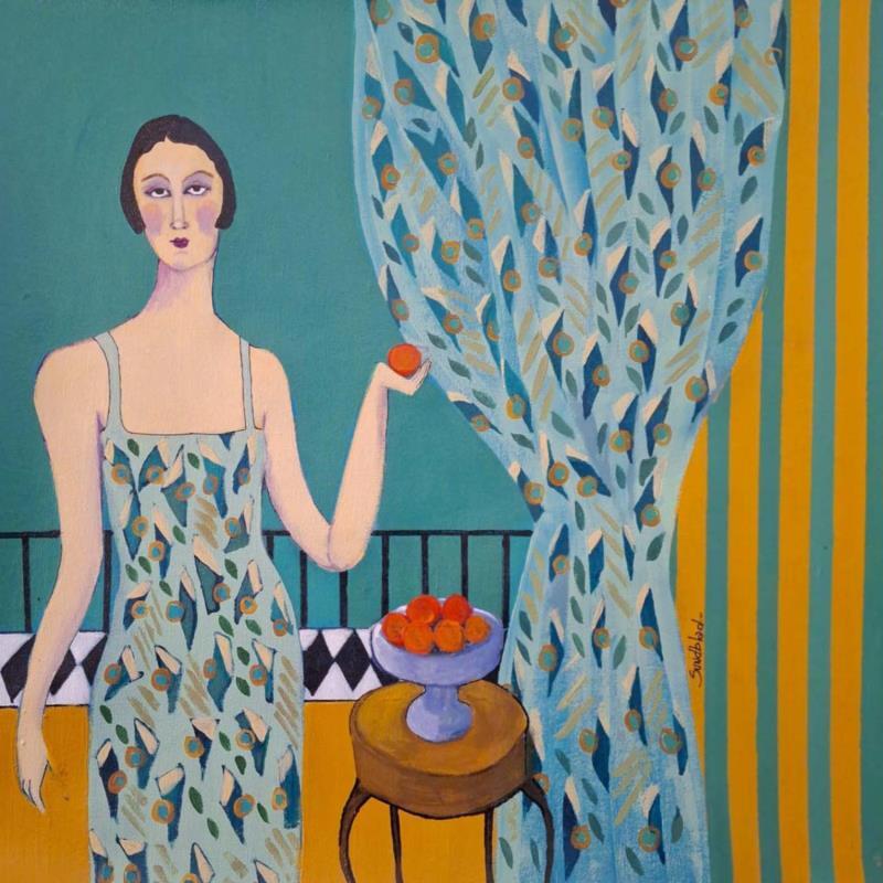 Painting Forbidden fruit by Sundblad Silvina | Painting Figurative Acrylic Pastel