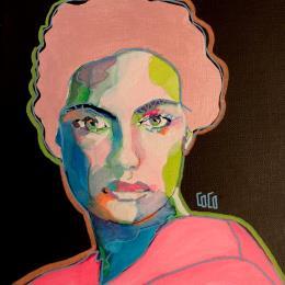 Peinture Conversations Silencieuses « Lanuitjemens » par Coco | Tableau Figuratif Acrylique, Encre Portraits