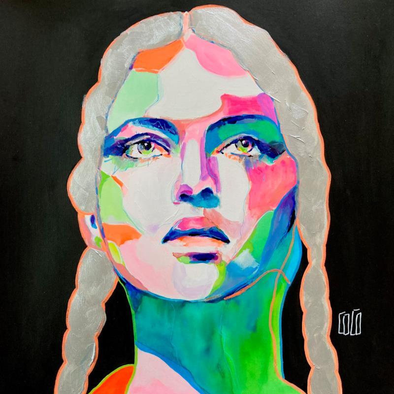 Painting Conversations Silencieuses : Horizonlointains by Coco | Painting Figurative Portrait Acrylic Ink