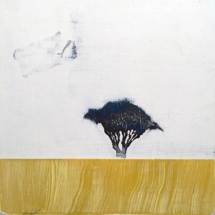 Gemälde Comme un jaune arborescent #135 von ChristophL | Gemälde Figurativ Acryl, Holz, Tinte Landschaften, Minimalistisch, Pop-Ikonen