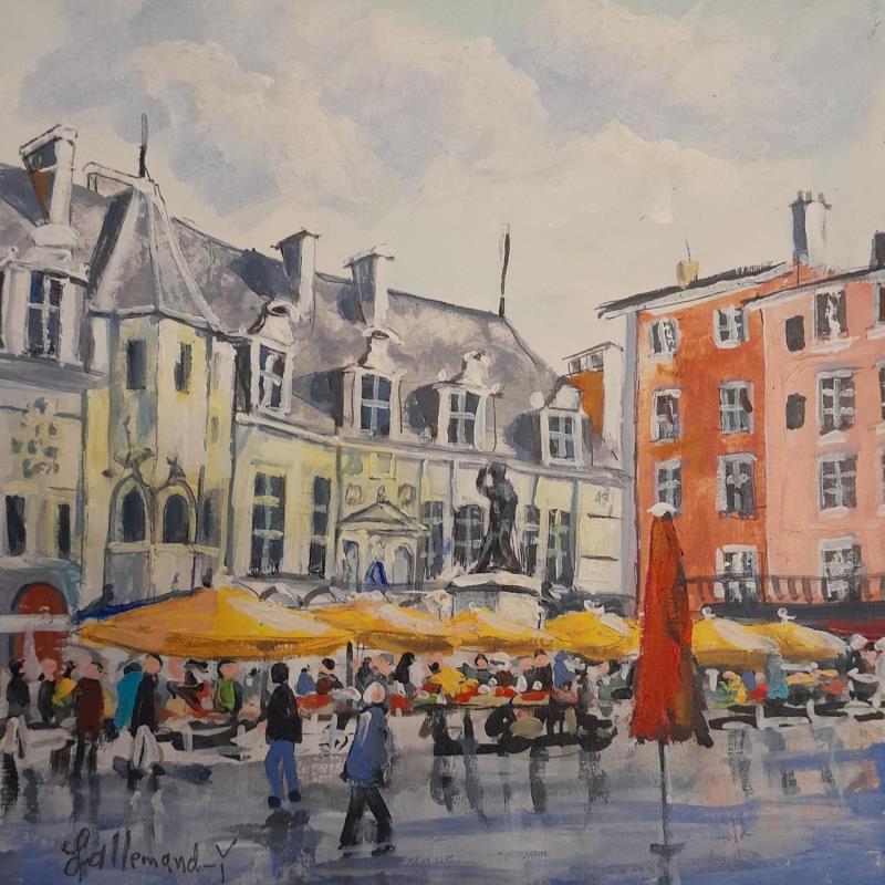Peinture Marché Saint André par Lallemand Yves | Tableau Figuratif Urbain Acrylique