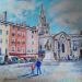 Gemälde Collégiale Saint André  von Lallemand Yves | Gemälde Figurativ Urban Acryl
