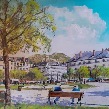 Peinture Place Victor Hugo par Lallemand Yves | Tableau Figuratif Acrylique, Papier Urbain