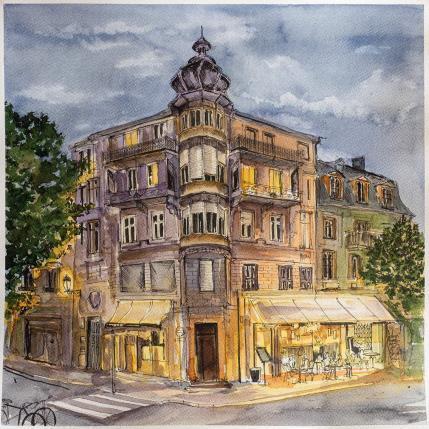 Painting La magie du soir by Sorokopud Angelina | Painting Realism Watercolor Urban