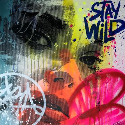 Painting Stay wild by Maderno | Painting Street art Acrylic, Graffiti Portrait