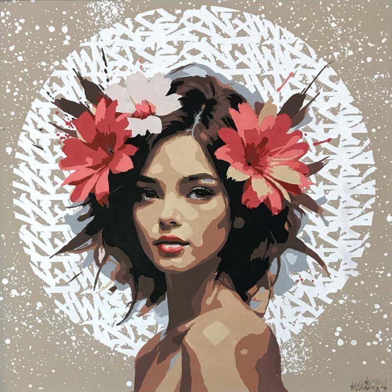 Peinture Calligraffiti girl par Maderno | Tableau Street Art Portraits Graffiti Acrylique