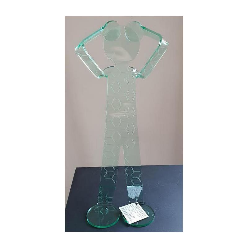 Sculpture Flexo Be Desperate HNY par Zed | Sculpture Figuratif Minimaliste Plexiglas
