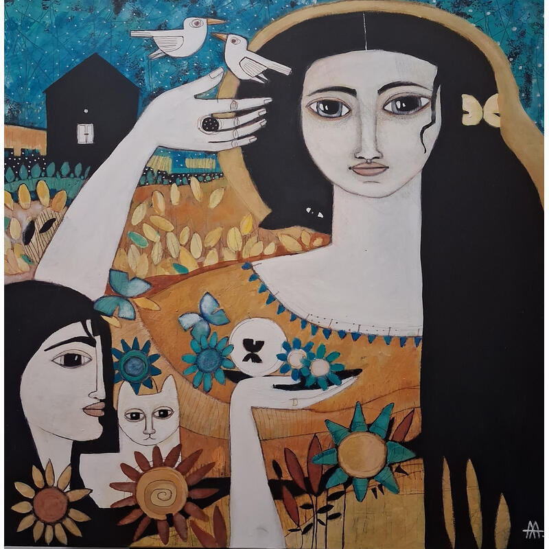 Painting Ofrenda by Arias Parera Almudena | Painting Naive art Acrylic Gluing