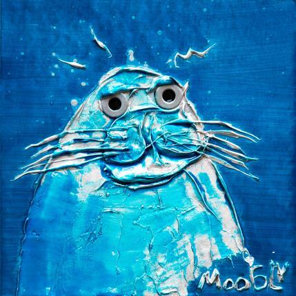 Peinture Moustachus par Moogly | Tableau Art Singulier Acrylique, Carton, Pigments, Résine Animaux