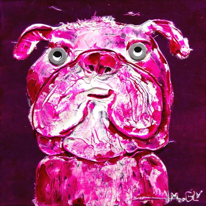 Painting Sérénitus by Moogly | Painting Raw art Animals Cardboard Acrylic Resin Pigments