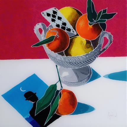 Peinture Dernier croissant pour René par Auriol Philippe | Tableau Figuratif Acrylique, Plexiglas, Posca Natures mortes