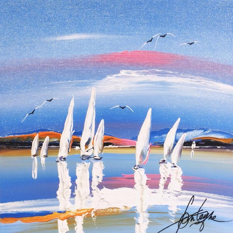 Painting Vitesse et vent by Fonteyne David | Painting Figurative Marine Acrylic