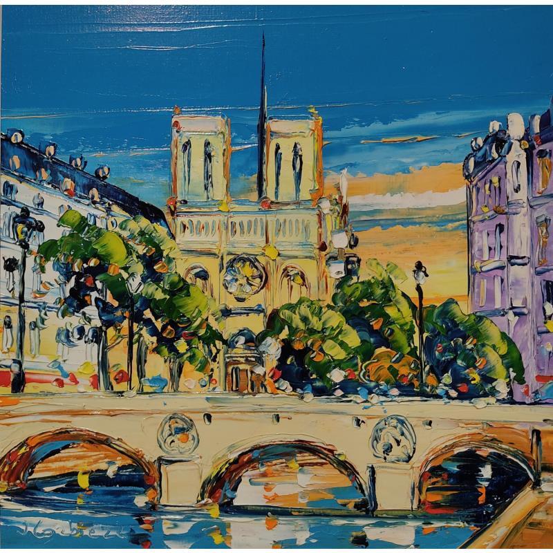 Pintura Le pont St Louis, Paris  por Corbière Liisa | Pintura Figurativo Paisajes Aceite
