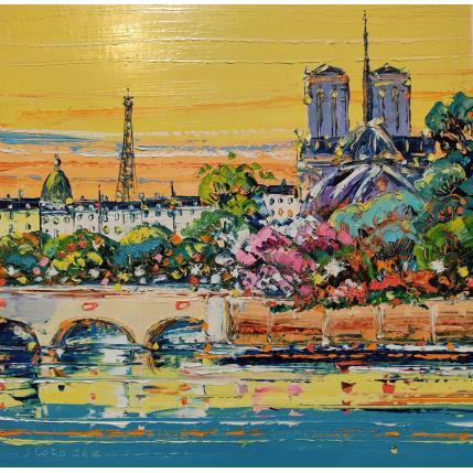 Peinture Paris, croisière sur la Seine par Corbière Liisa | Tableau Figuratif Huile Paysages