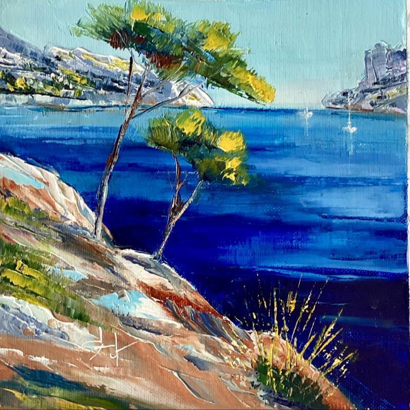 Peinture Calanque près de marseille par Degabriel Véronique | Tableau Figuratif Paysages Urbain Scènes de vie Huile