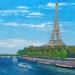 Peinture Sa majesté la tour eiffel par Degabriel Véronique | Tableau Figuratif Paysages Urbain Scènes de vie Huile
