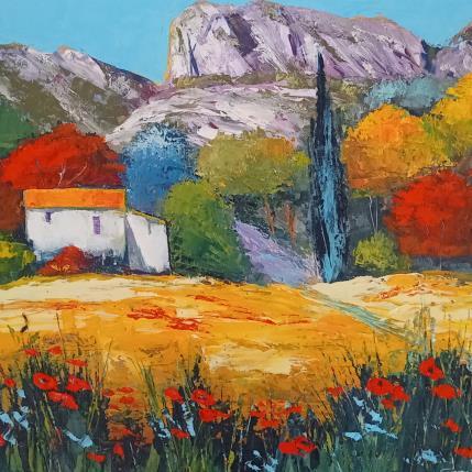 Painting À la lisière des alpilles by Degabriel Véronique | Painting Figurative Oil Landscapes, Nature