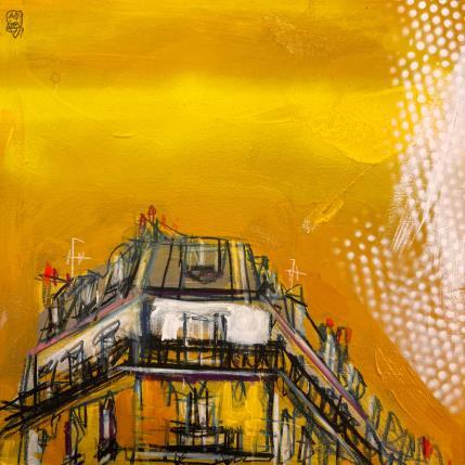 Peinture Si proche du jour par Anicet Olivier | Tableau Figuratif Acrylique, Pastel Architecture, Urbain
