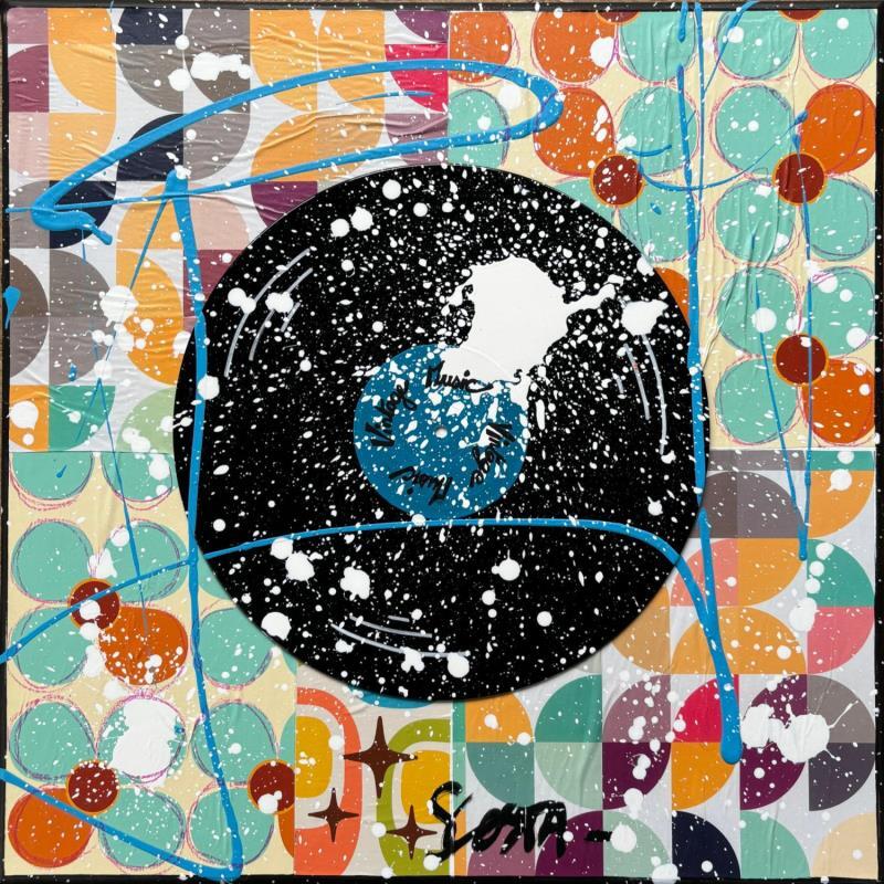 Painting Vintage music by Costa Sophie | Painting Pop-art Acrylic Gluing Upcycling