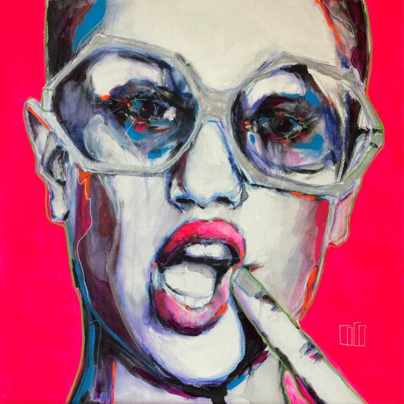 Pintura Conversations silencieuses « ça m'énerve » por Coco | Pintura Figurativo Retrato Acrílico