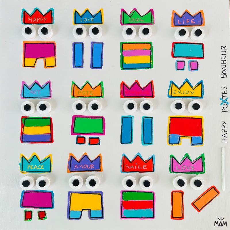 Painting HAPPY TRIBU by Mam | Painting Pop-art Portrait Urban Pop icons Acrylic