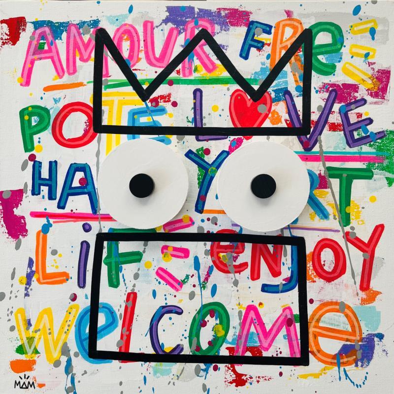 Peinture MON POTE par Mam | Tableau Pop-art Portraits Icones Pop Scènes de vie Acrylique