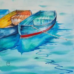 Peinture L'été ensoleillé  par Kuprina Carle Maria | Tableau Figuratif Aquarelle