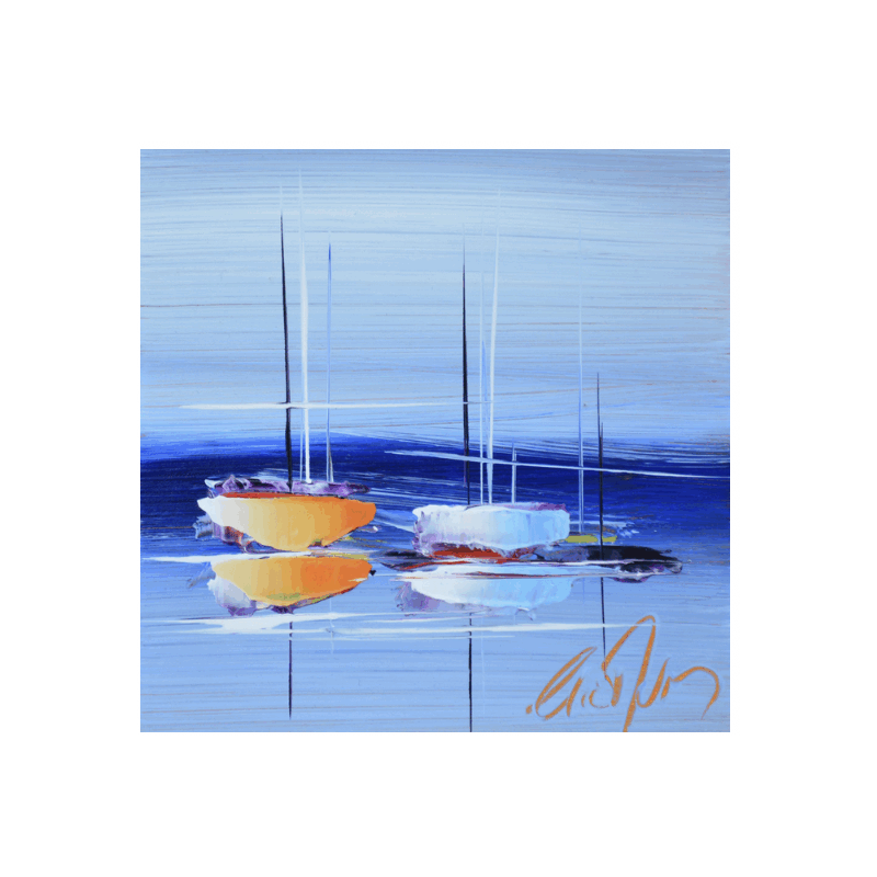 Painting Bel été by Munsch Eric | Painting Figurative Marine Oil Acrylic