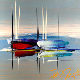 Painting Doux paysage by Munsch Eric | Painting Figurative Acrylic, Oil Marine