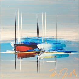 Gemälde Doux paysage von Munsch Eric | Gemälde Figurativ Acryl, Öl Marine