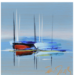 Gemälde Doux paysage von Munsch Eric | Gemälde Figurativ Acryl, Öl Marine