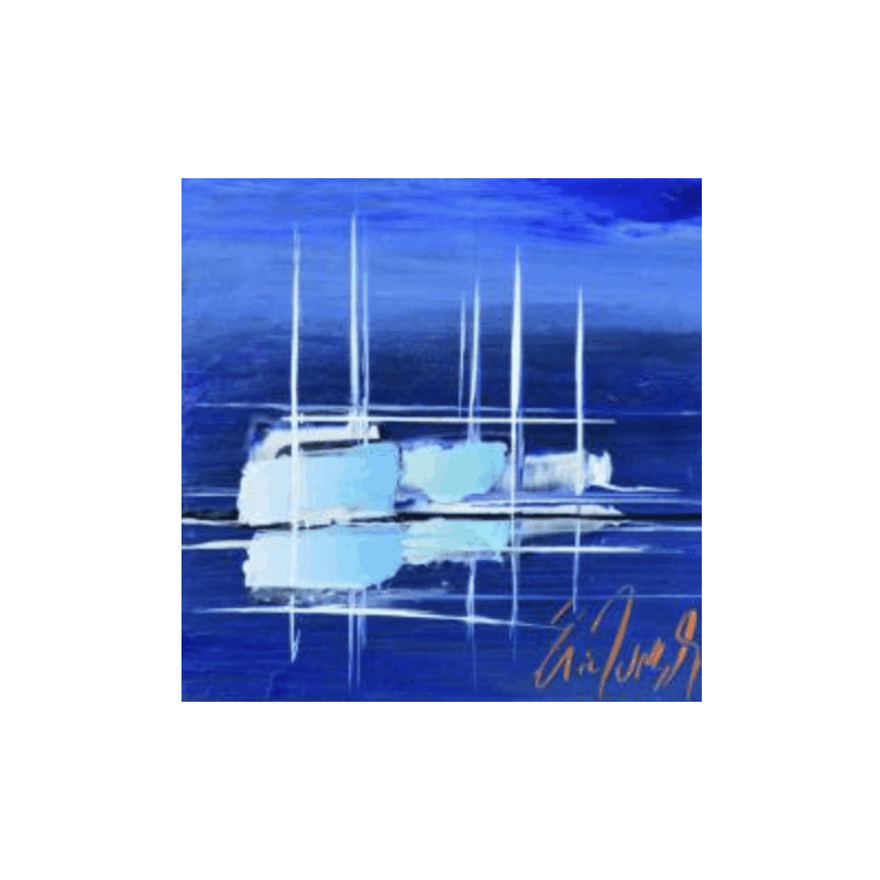 Gemälde Un rêve bleu von Munsch Eric | Gemälde Figurativ Marine Öl Acryl