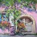 Painting Pink day by Rasa | Painting Figurative Urban Acrylic