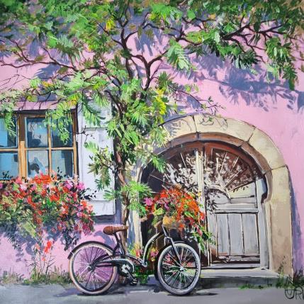 Painting Pink day by Rasa | Painting Figurative Acrylic Urban