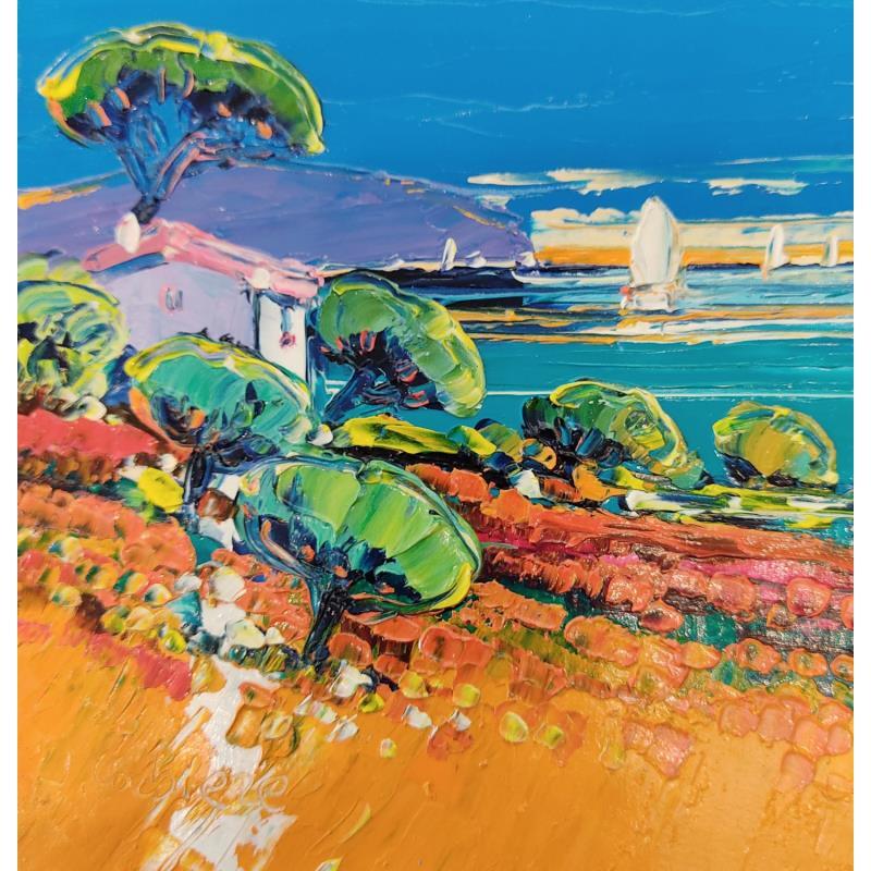 Peinture Lumière du soir par Corbière Liisa | Tableau Figuratif Paysages Huile