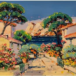 Pintura Cabanon à Sormiou por Corbière Liisa | Pintura Figurativo Aceite Marine, Paisajes