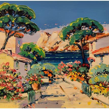 Peinture Cabanon à Sormiou par Corbière Liisa | Tableau Figuratif Huile Marine, Paysages