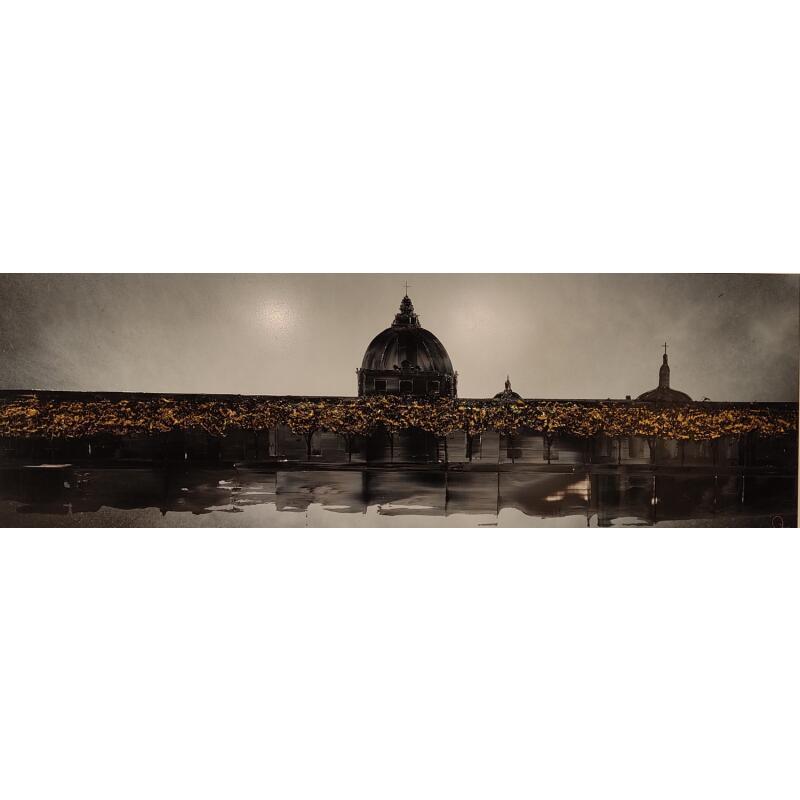 Painting Hôtel-Dieu by Rey Julien | Painting Figurative Gold leaf