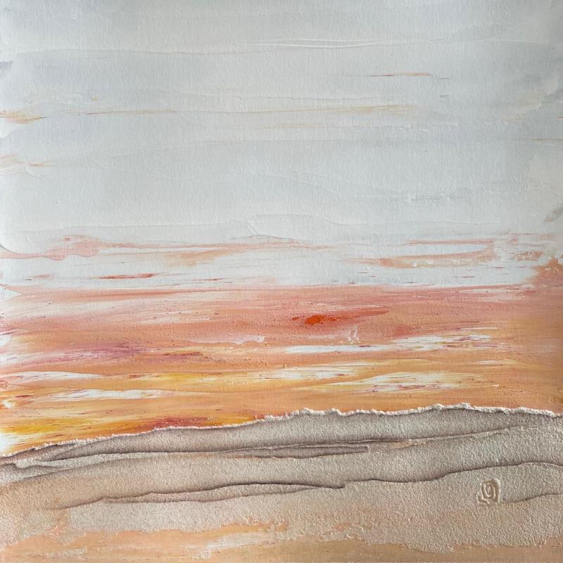 Gemälde Carré Coquille von CMalou | Gemälde Materialismus Minimalistisch Sand