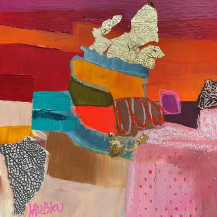 Painting ST24-0715 by Lau Blou | Painting Abstract Acrylic, Gluing, Gold leaf Minimalist